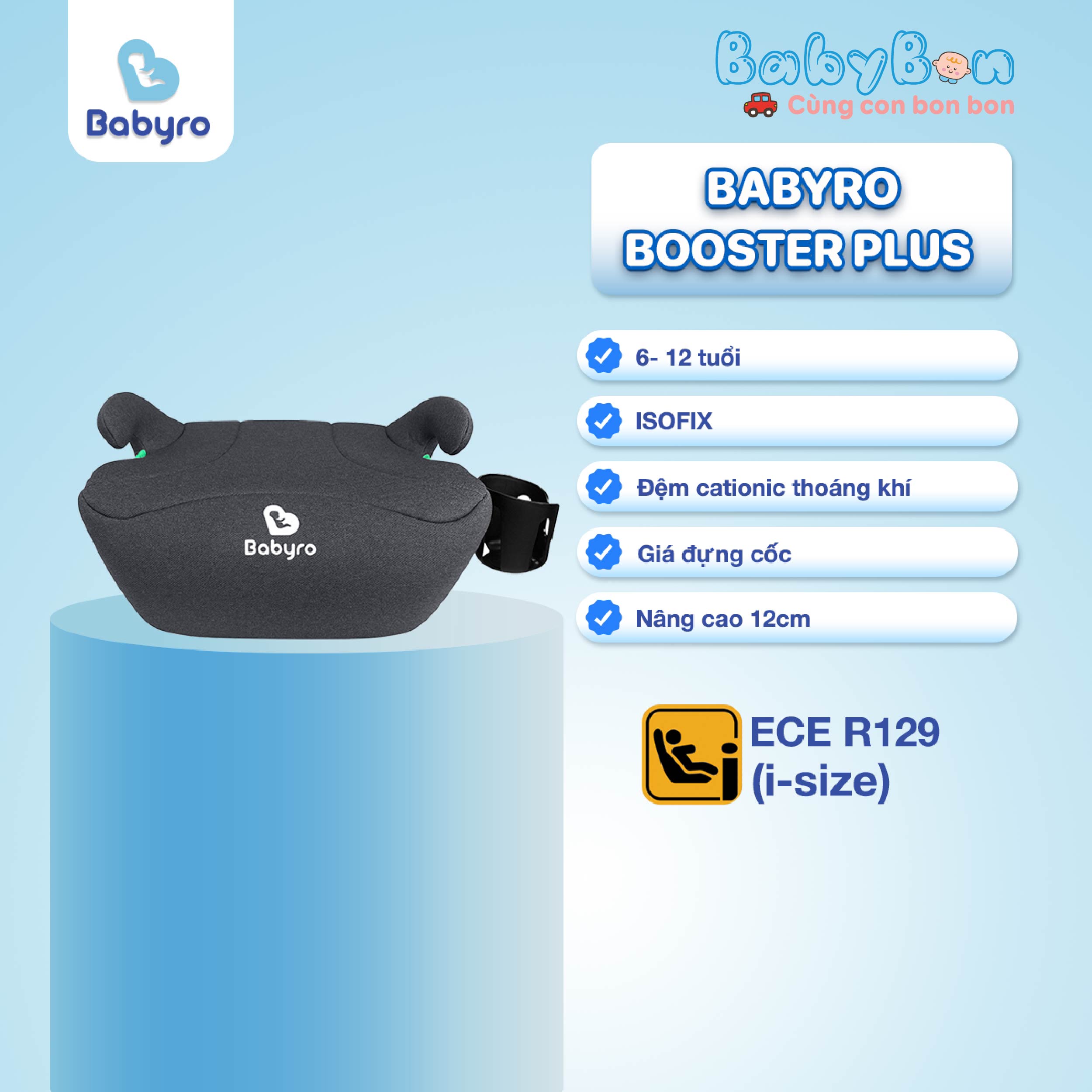 Ghế ngồi ô tô BABYRO BOOSTER PLUS