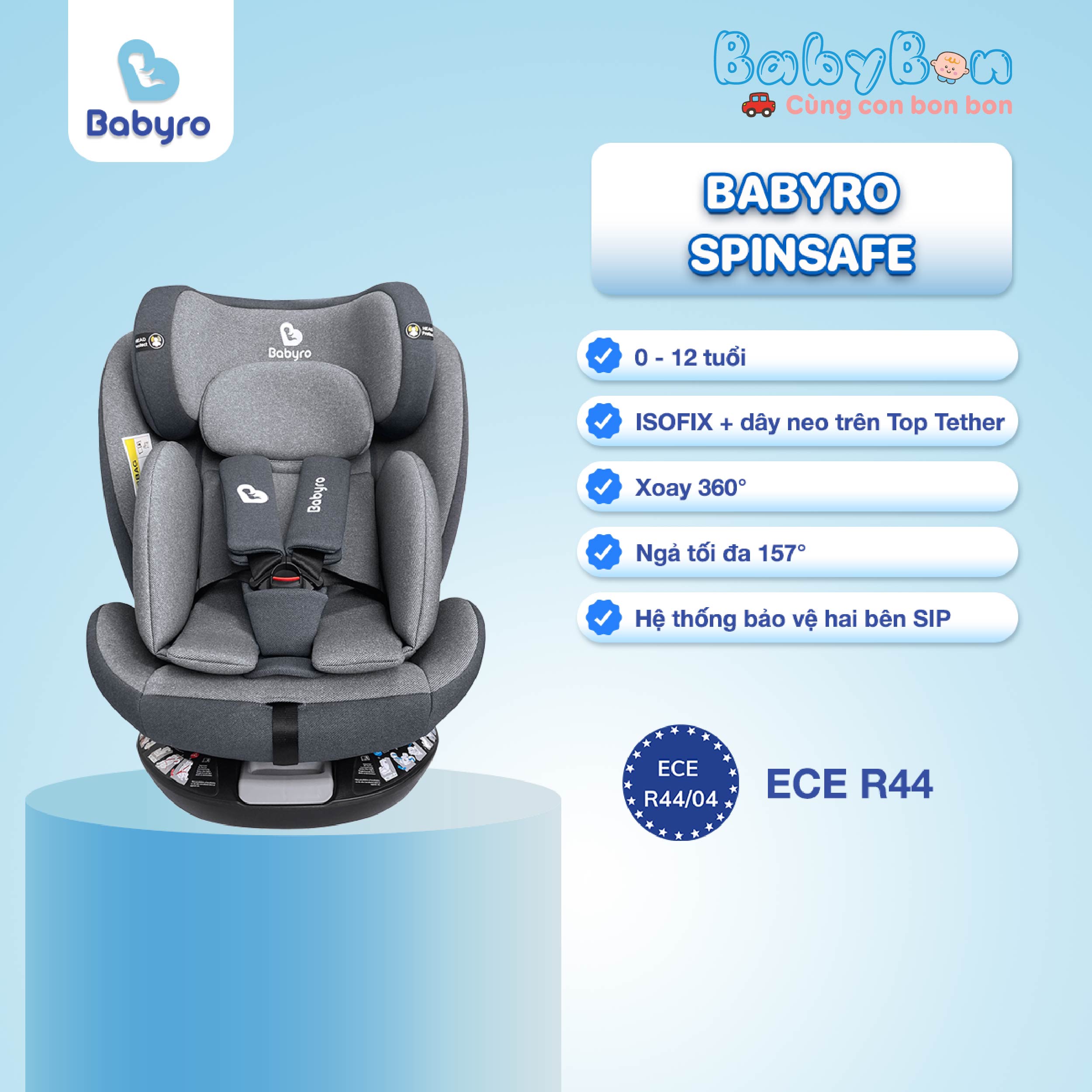 Ghế ngồi ô tô BABYRO SPINSAFE