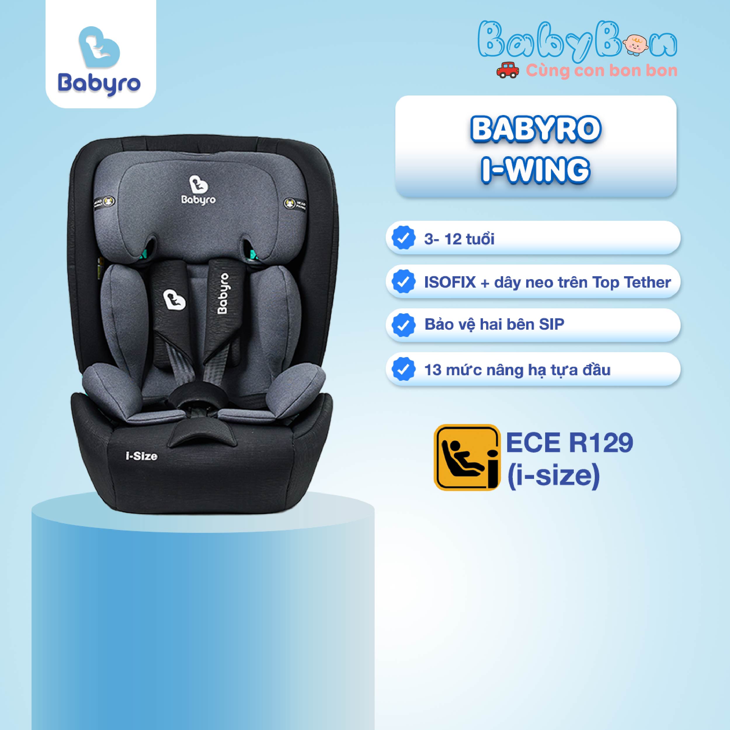 Ghế ngồi ô tô BABYRO I-WING